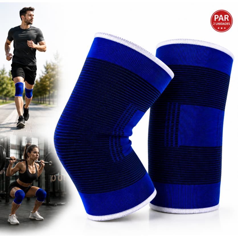 Par Joelheira de Compressão Tensor Esportiva para Academia Corrida Cross Treino
