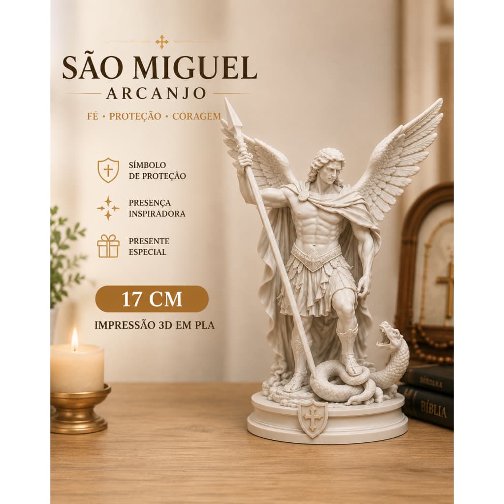 São Miguel Arcanjo 17cm Imagem Religiosa Decoração