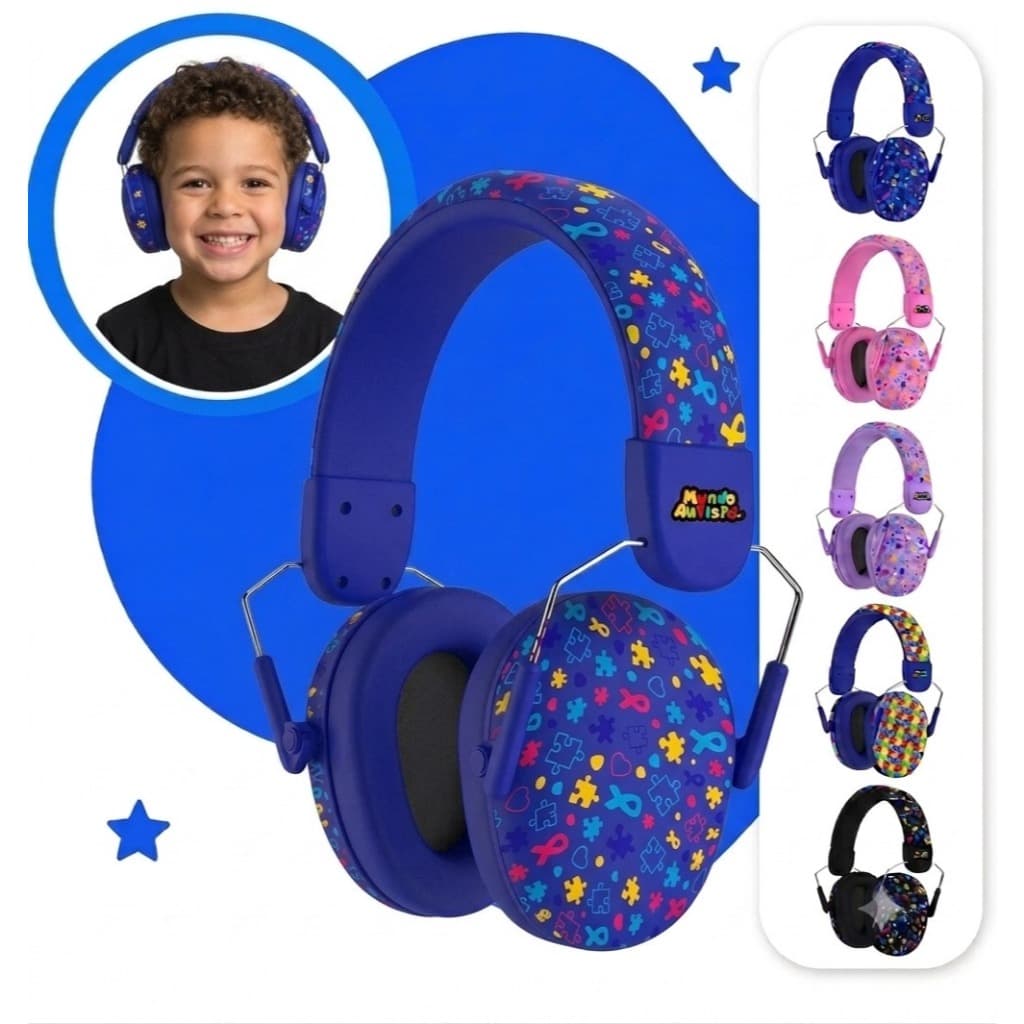 Abafador Autismo BLUE TEA PRO34 DB MUNDO AUTISTA (ORIG) Protetor Auricular  Fone/Ouvido 🗣️ Auricular/ Ruido/ tea/ tdah