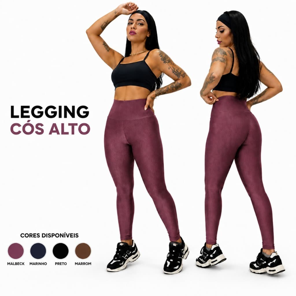 Calça Legging Feminina Canelada
