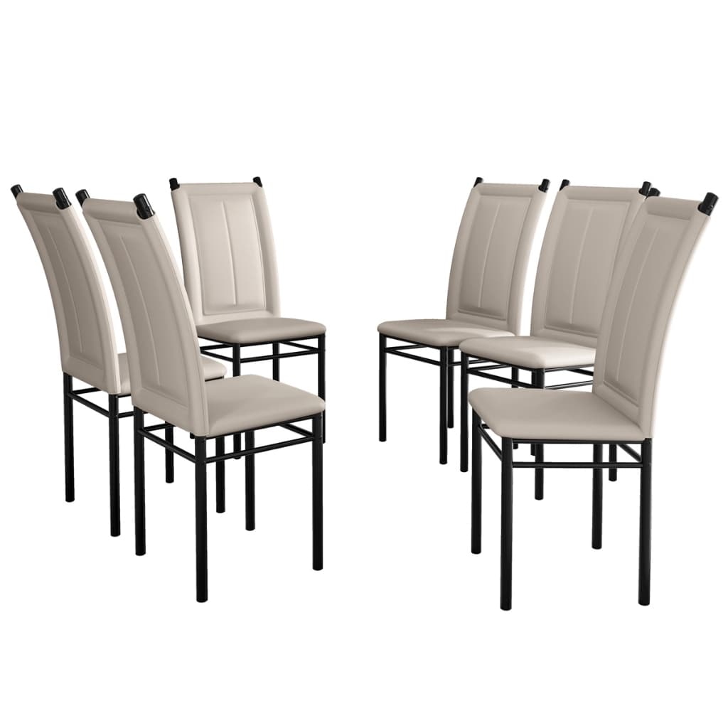 Conjunto 6 Cadeiras Sala de Jantar Dubai Conforto Estilo Sofisticada Moderna Cozinha Estrutura d Aço