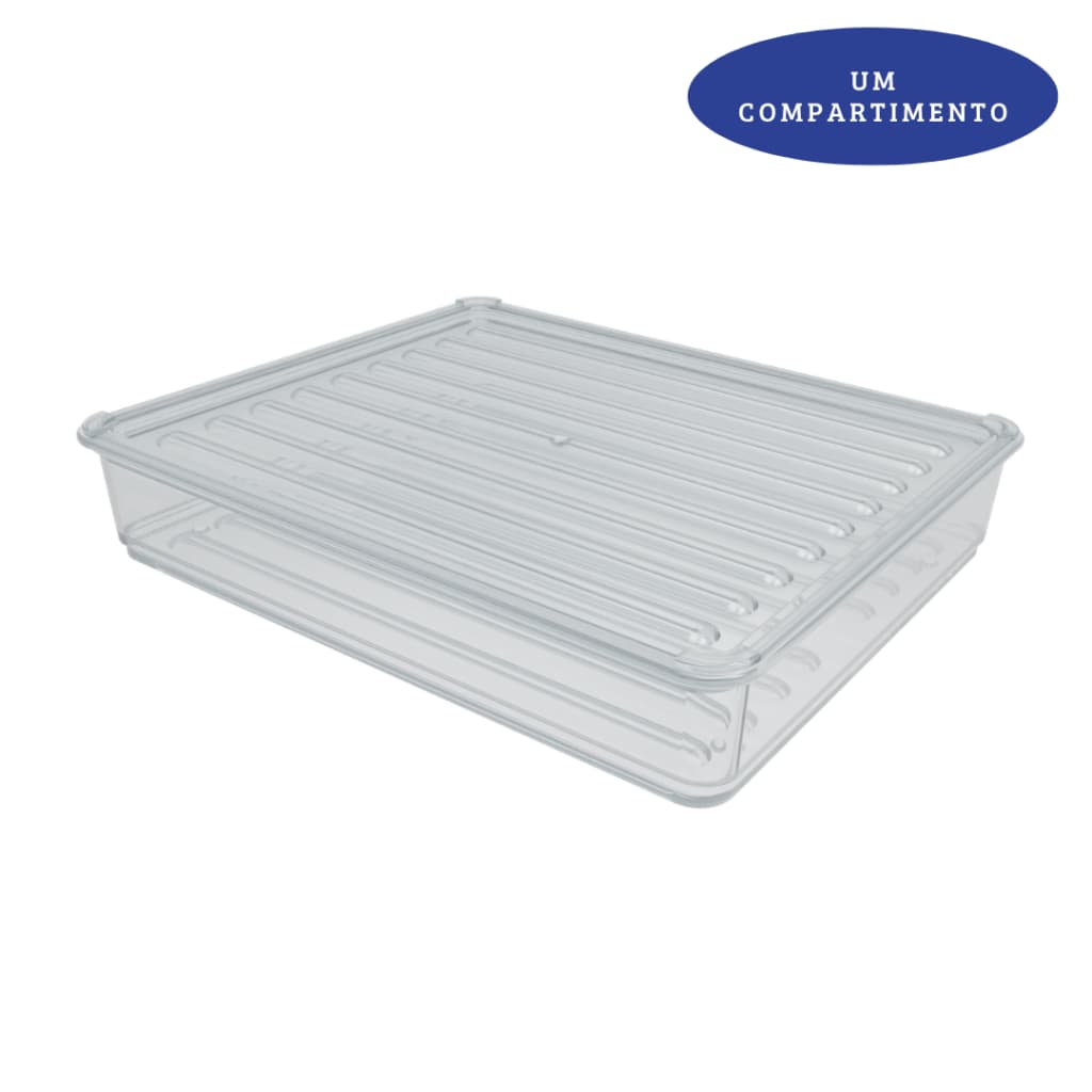 Porta Frios Acrílico 1 Compartimento Presunto Queijo Com Tampa Empilhavel Compartimento Geladeira Organizador