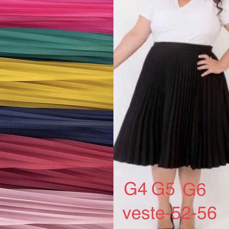 Saia Midi Plissada Plus Size G4 G5 G6 -00015