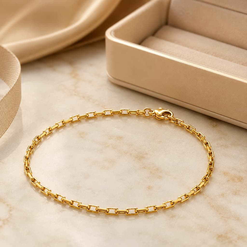 Pulseira Tijolinho para Homem Banhada a Ouro, Design Elegante e Durável, Combina com Relógio e Corren