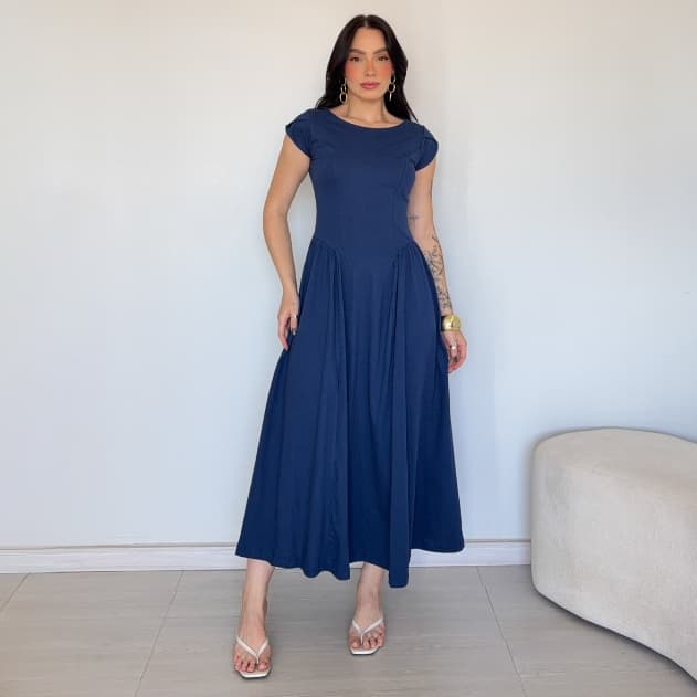 Vestido Manga Petalas Rodado 100% Algodão Premium Festa Igreja Eventos