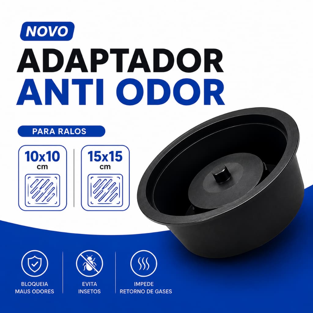 Adaptador Anti Odor Para Ralo 10cm e 15cm Anti Insetos Tira Mau Cheiro