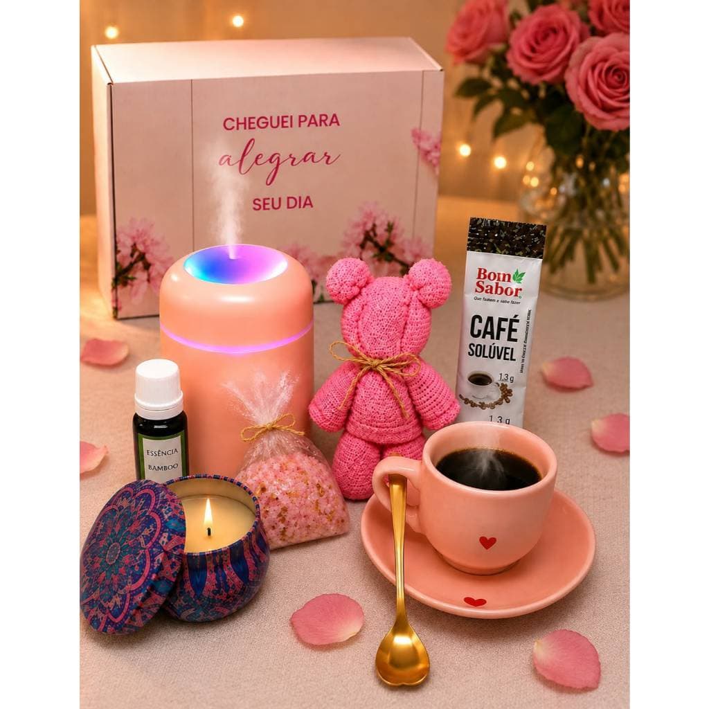 Kit Presente Namorada Criativo com Xicara de Porcelana e Vela Aromática