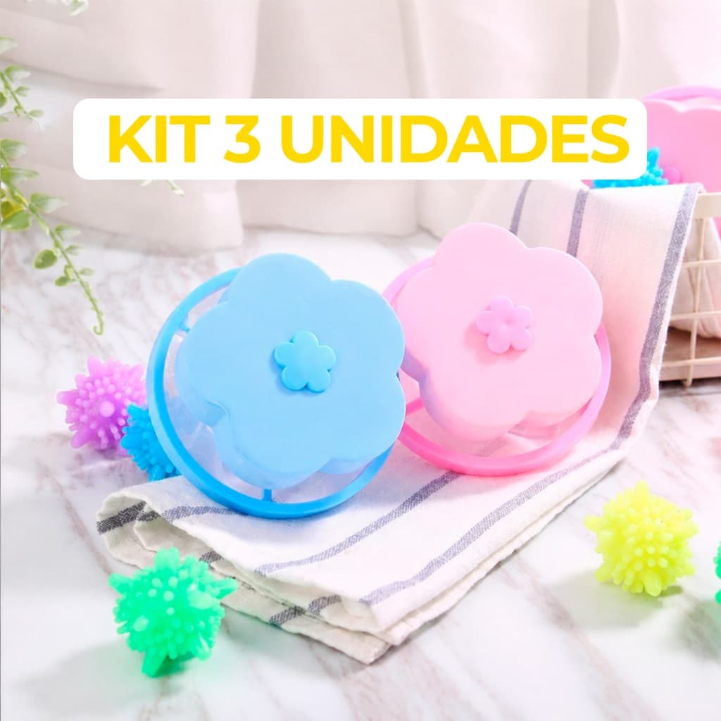 Kit 3 Filtro Coletor Tira Pelos Filtro Maquina de Lavar Roupas Reutilizável Cabelo Lavadora Limpe