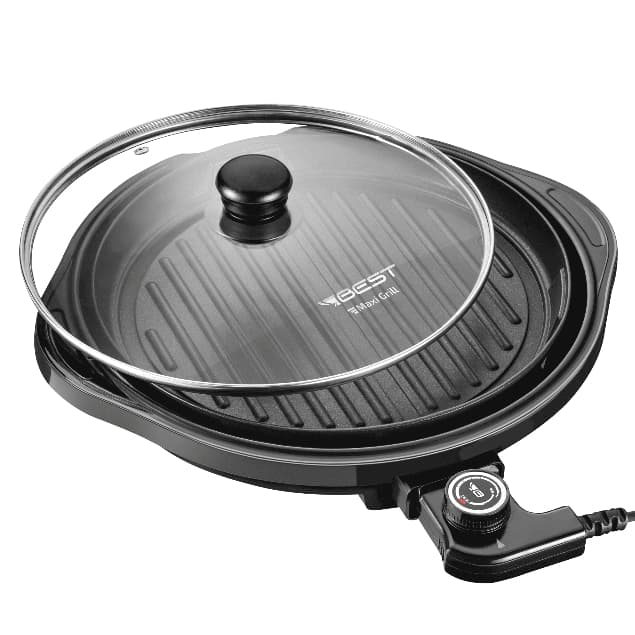 Maxi Grill Elétrico Best | 127V | Tampa de Vidro com Válvula de Vapor e Coletor de Gordura