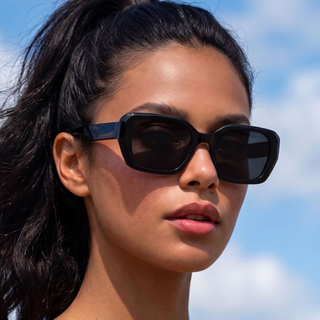 Óculos de Sol Retangular Escuro Premium Verao Vintage Blogueira Elegante Tendencia uv400 Feminino