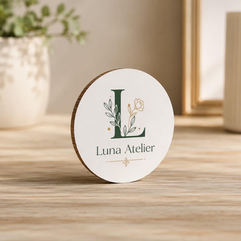 Logomarca Redonda 5cm MDF Personalizado