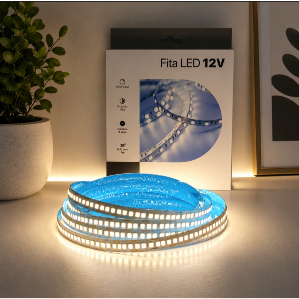 Fita Led Pix 12v 20w 240leds/m Rolo 5 Metros Perfil