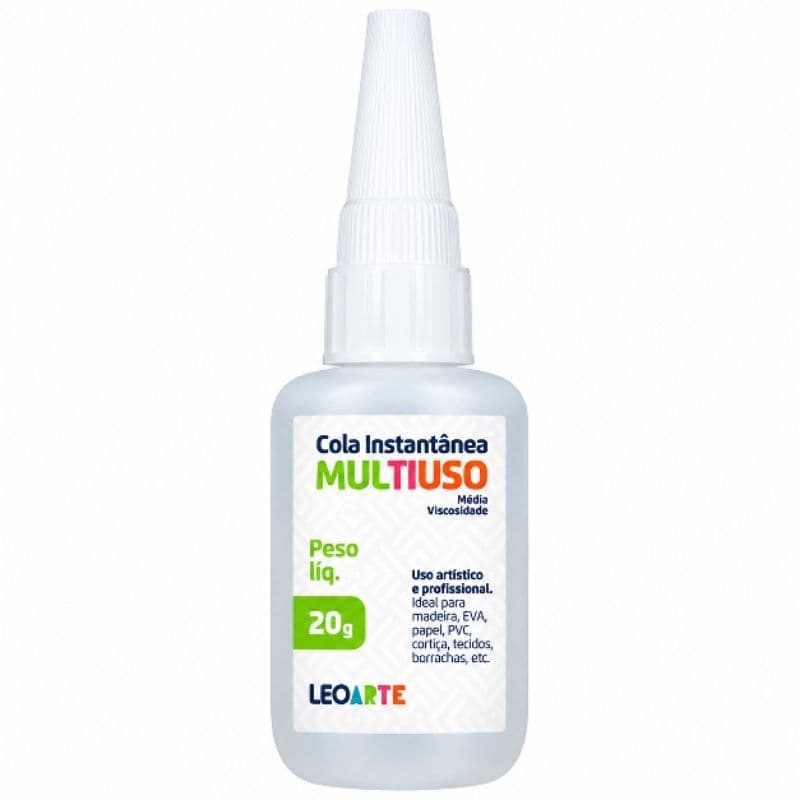 Kit 1 e 2 Colas Instantânea fixação rápida e Multiuso Leoarte 20g– Média Viscosidade | Para artesanato e  profissional