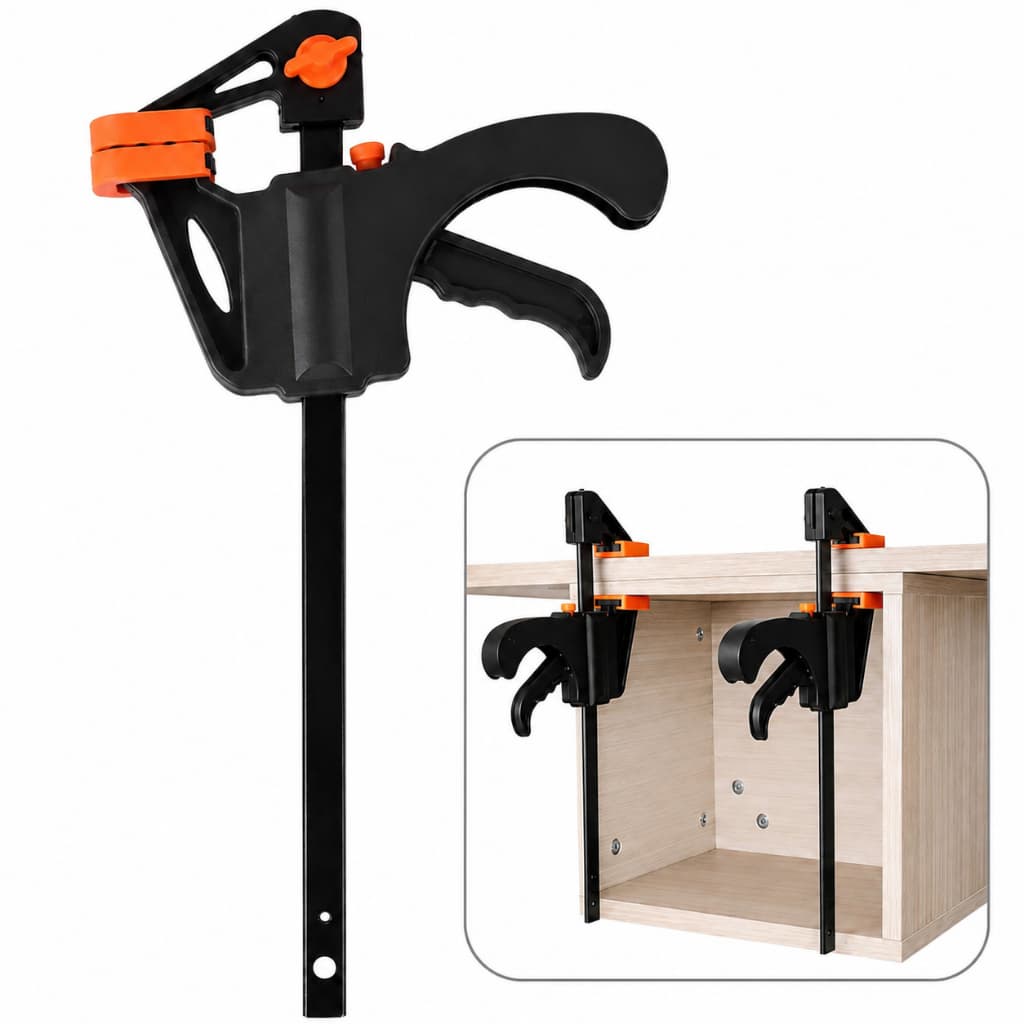 Kit Grampo Sargento Aperto Rápido Universal 19cm Ajustável para Marcenaria Madeira