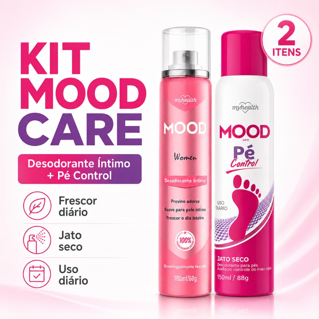 Kit Desodorante Íntimo Feminino 100ml + Desodorante para Pés 150ml Antitranspirante Antiodor Frescor Prolongado Higiene