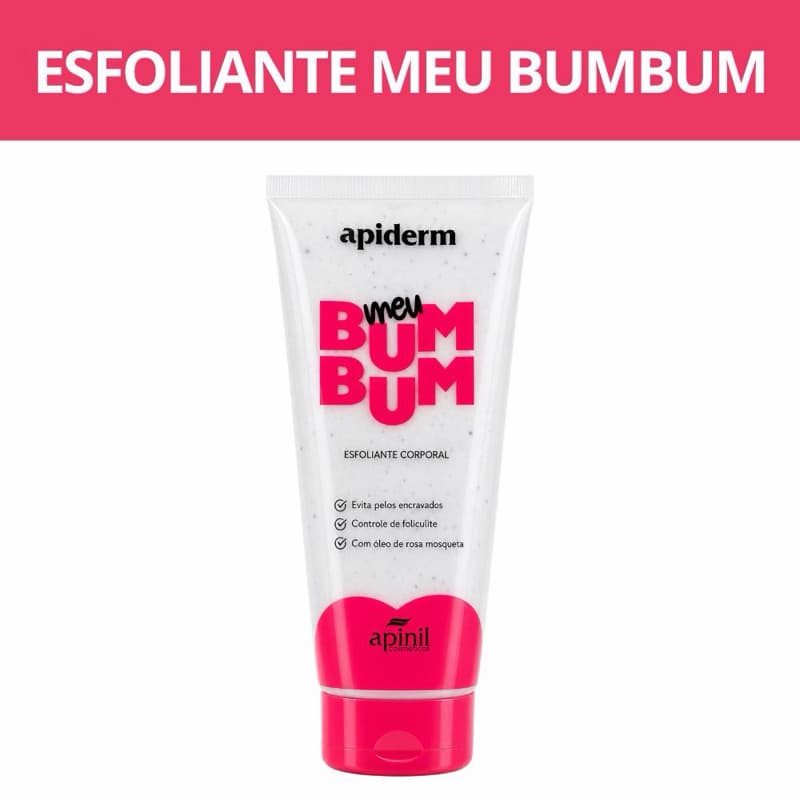 Esfoliante Corporal Meu BumBum Clareador Elimina Bolinhas e Espinhas Apinil 190g Rosa Mosqueta e Murumuru