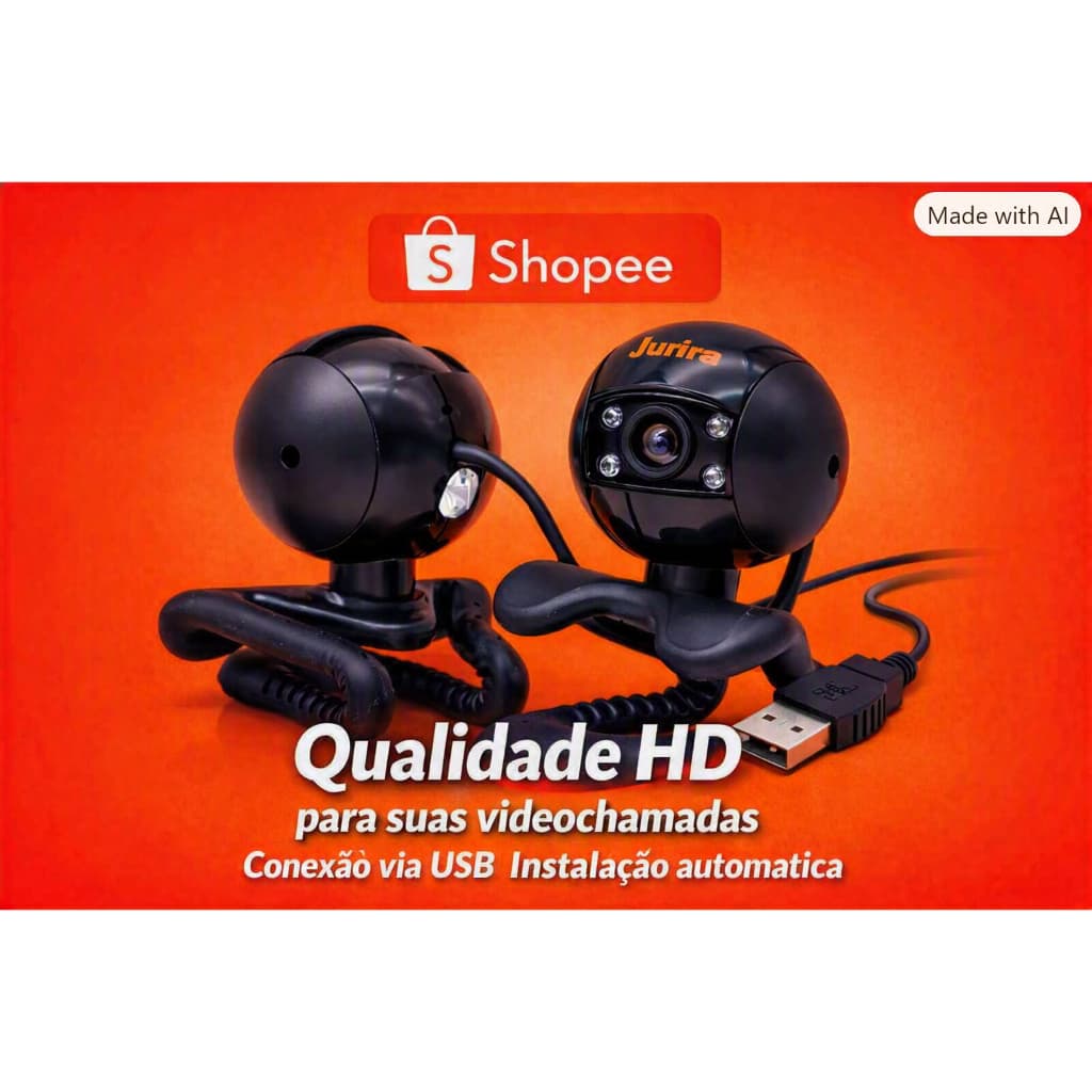 Webcam Jupiter JP-C8100 Internet Video Camera -  Video Monitor - Preto