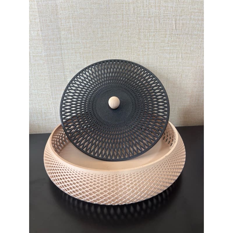 Cesto Organizador Decorativo com Tampa Aramado 3D – Multiuso