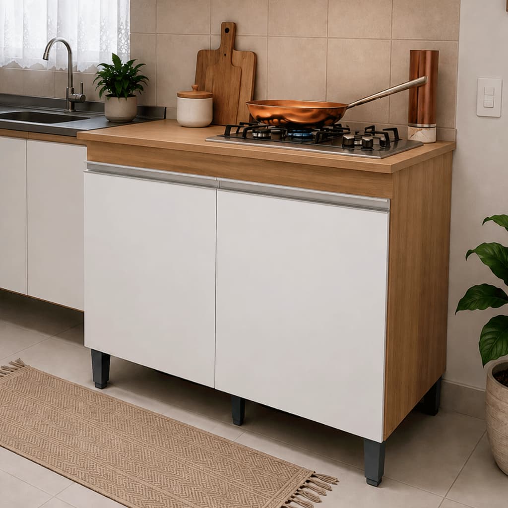 Balcão Para Cooktop 4/5 Bocas Cozinha Fogão Armário Suporte Bancada Gabinete Aparador Móvel Tampo