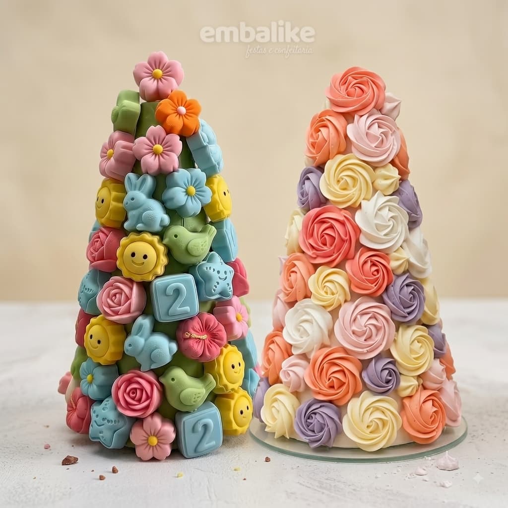 Cone de Isopor Árvore de Petiscos Torre de Brigadeiros Decoração de Natal 18cm ou 24cm