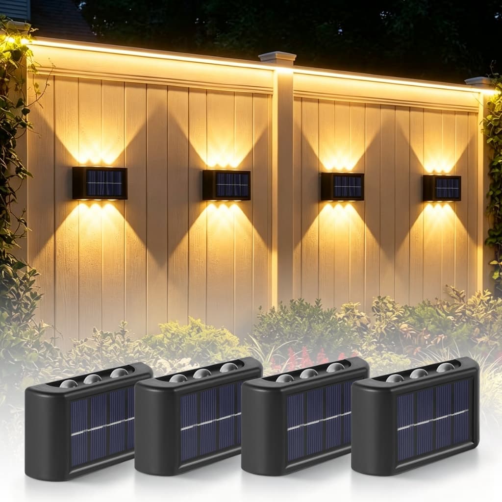 Kit 4 Luz Solar Led Arandela Externa Corredor Jardim