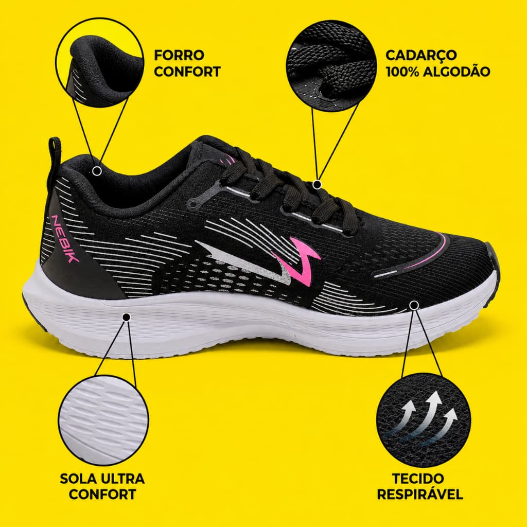 Tênis Feminino Masculino Esportivo Original Leve Antiderrapante Confortável para Academia