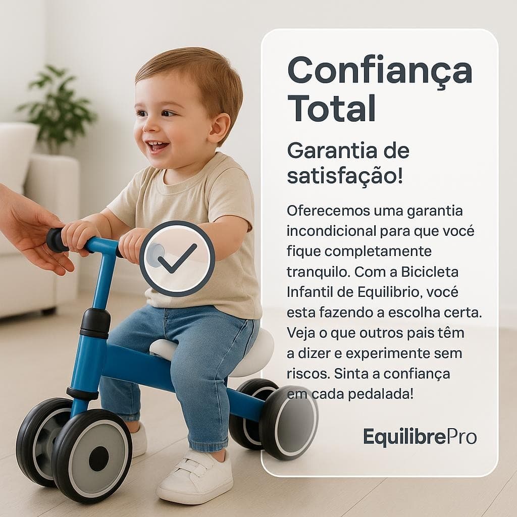 Bicicleta Infantil Equilíbrio Azul Segurança Diversão Crianças