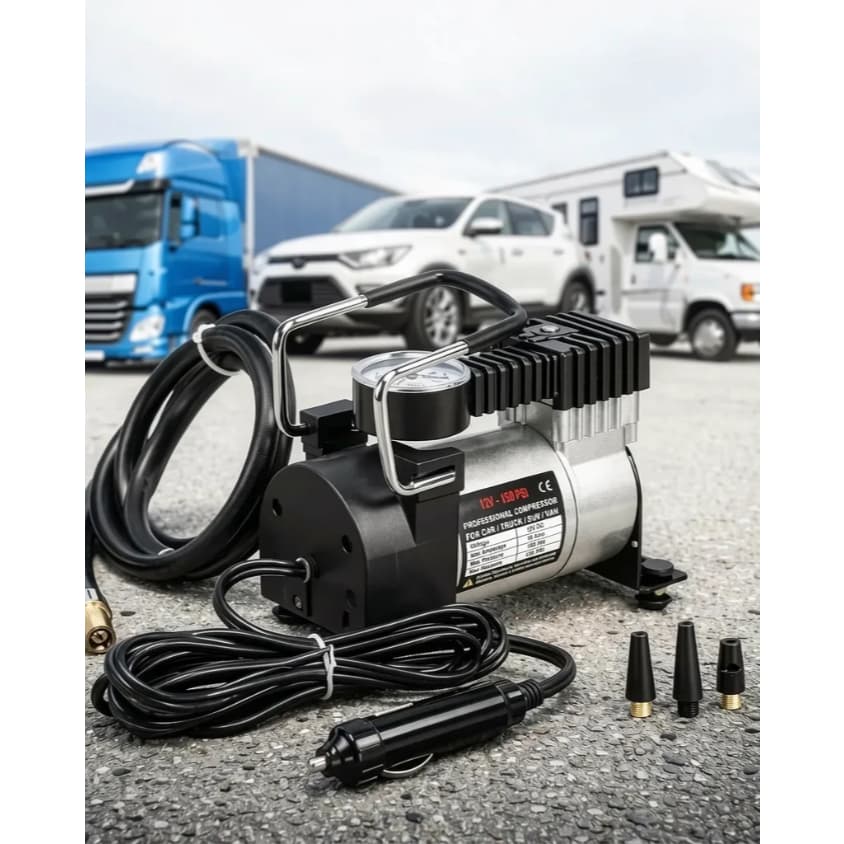 Mini Compressor de Ar Portátil 12V Para Carro Moto Bicicleta Pneus Calibrador Automotivo Digital Pro