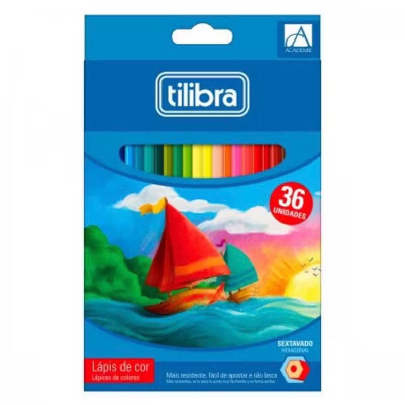 lápis de cor Tilibra academie 36 cores vivas perfeito
