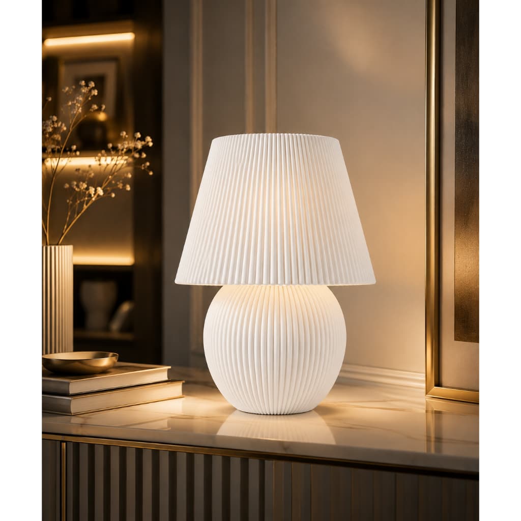 Abajur de Mesa Moderno Decorativo Premiun | Luminária LED para Quarto, Sala, Escritório e Decoração