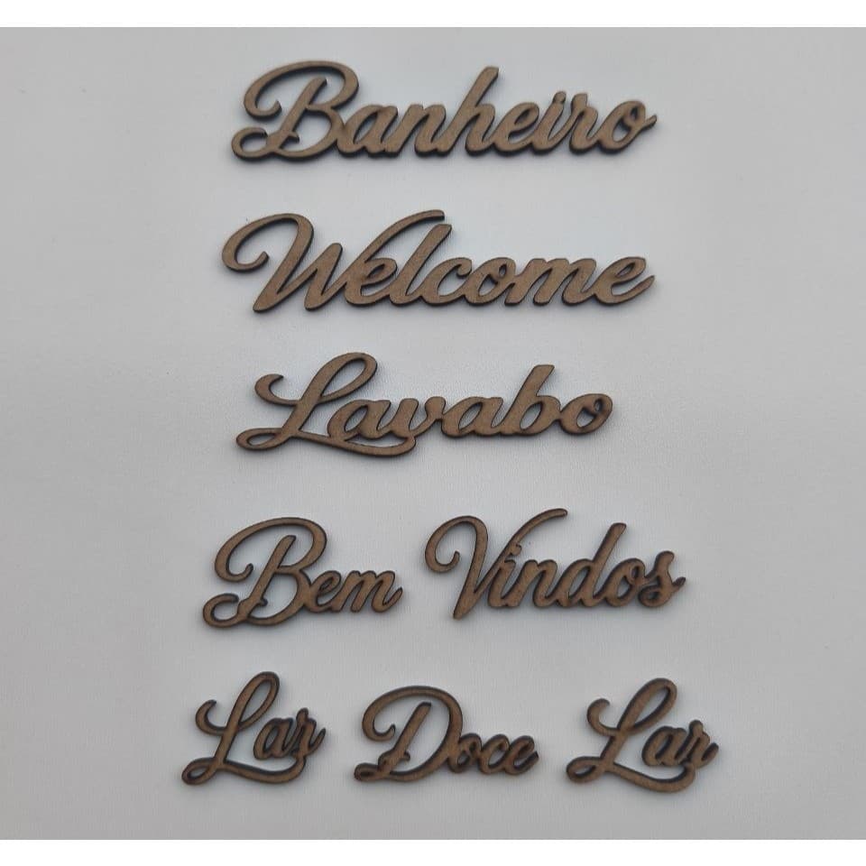 10 Plavras Apliques Banheiro, Bem Vindo, Lar Doce Lar, Welcome, Lavabo Em MDF para Artesanato
