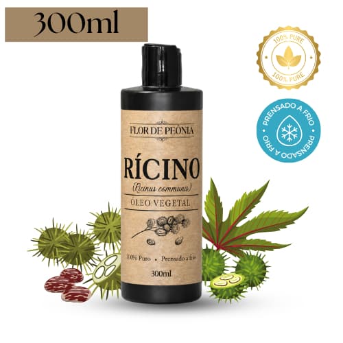 Óleo Vegetal de Rícino(Mamona) 100% Puro 300ml| Fortalece e Ajuda no Crescimento dos Fios