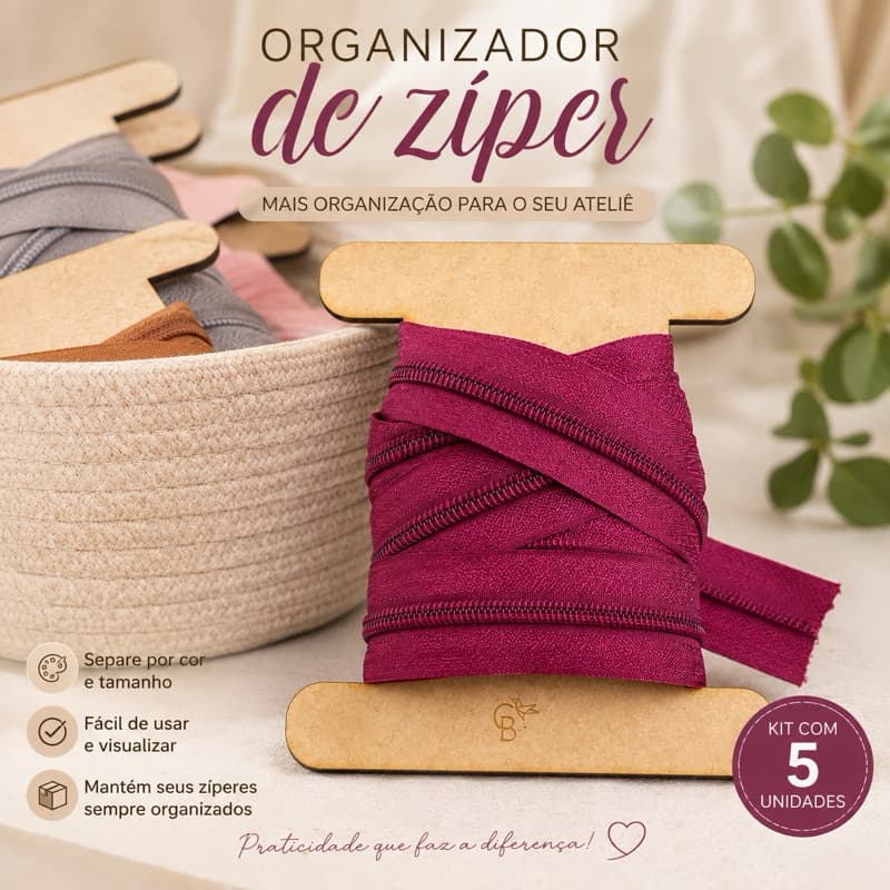 Kit Organizador de Zíper| Porta Zíper | Artesanato
