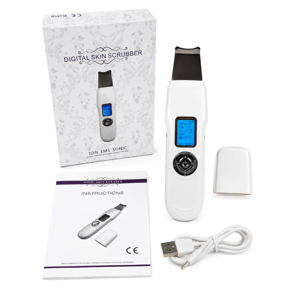 Skin Scrubber Ultrassônico Para Limpeza Facial, Poros E Removedor de Cravos