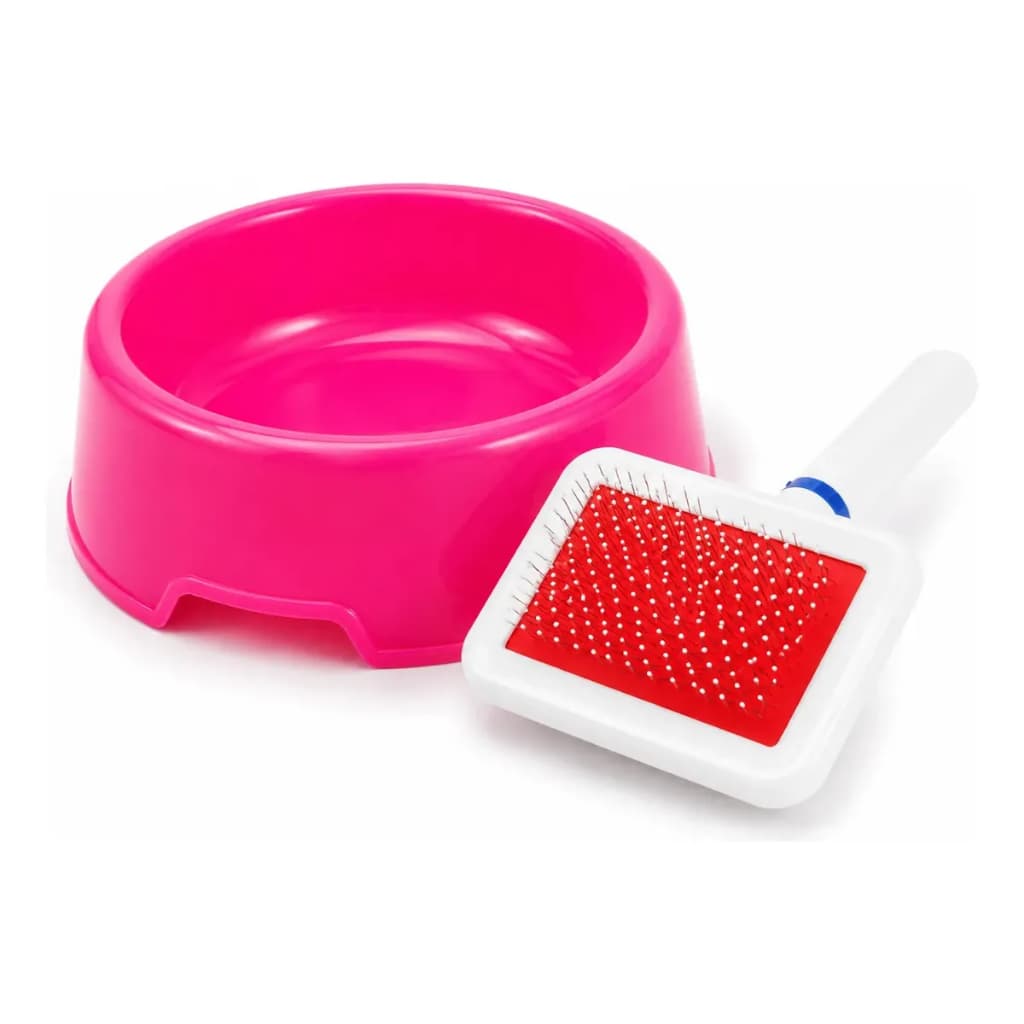 Kit Pet Rasqueadeira Removedora De Pelos + Tigela Para Cães