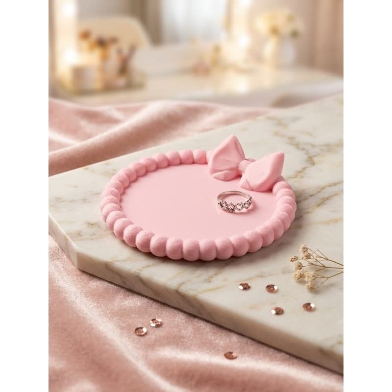 Porta-Joias de Mesa Laço Impressão 3D – Pratinho Bijuterias, Anéis e Decoração