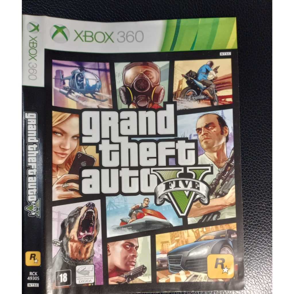 Encarte Original Xbox 360 GTA 5