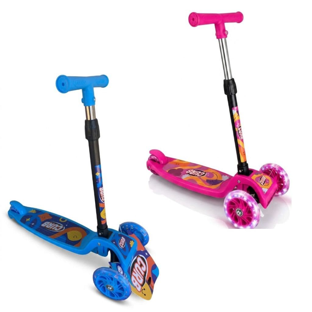 Patinete Infantil Menino Menina 3 Rodas Led Nas Rodas Dobrável Guidão Regulável Hoje