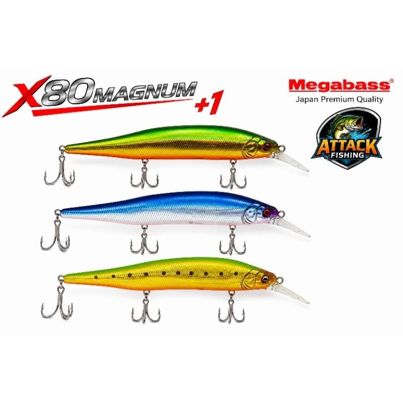 Isca Artificial Megabass X-80 Magnum +1 115mm 18g Sinking Deep 2,8m - Importada Original