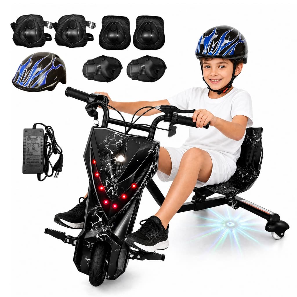 Triciclo Elétrico Infantil 350W com Bluetooth (Estilo Hoverboard/Skate Elétrico)