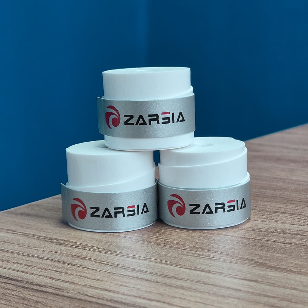 Overgrip Pegajoso Branco Liso ZARSIA, para Raquetes de Tênnis, Padel, Beach Tennis e Badminton