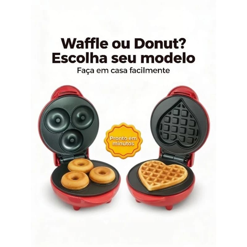 Máquina de Waffle ou Donuts Elétrica Sokany Antiaderente 110V Café da Manhã Escolha Modelo
