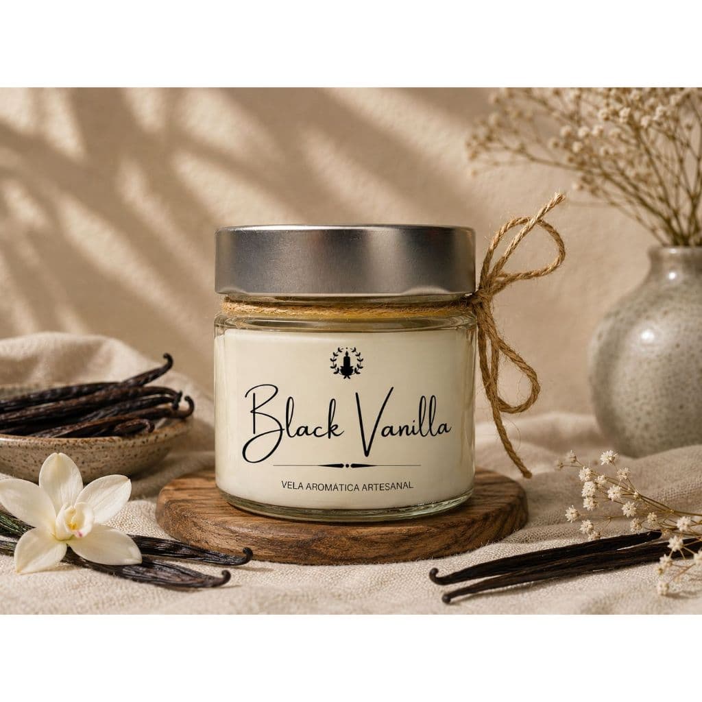 Vela Aromática Black Vanilla | Classic | Perfumada | Pavio de Algodão | 160 gramas | Cera de Coco | Vegetal