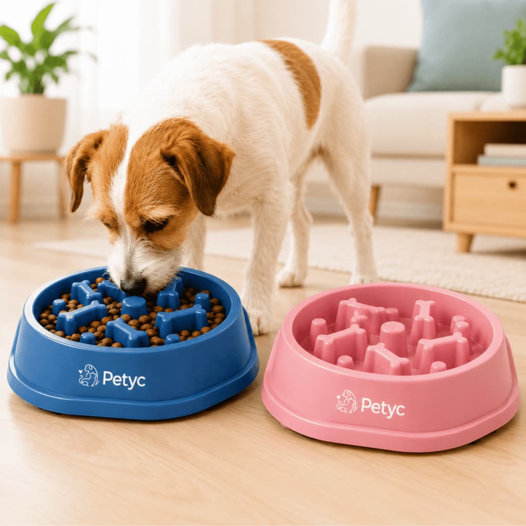 Comedouro Lento Labirinto Educativo Petyc Antiderrapante Cães e Gatos Food Timer Anti Stress Alimentação Gradual