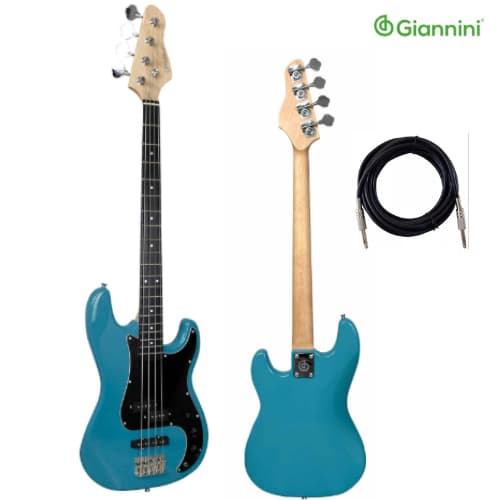 Contra-baixo elétrico 4 cordas Giannini GP-100 Navagio Blue com escudo Black (NB/BK)