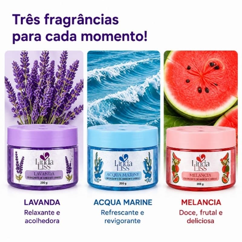 Aromatizador de Ambiente Gel Orbeez 200g Cheirinho para Casa Odorizador Perfumado Lavanda Melancia Acqua Marine