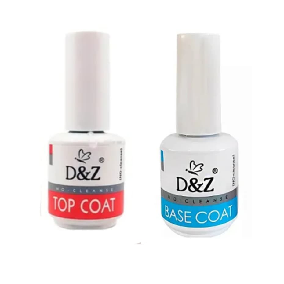 Kit Top Coat+Base Coat Para Unha Gel D&Z