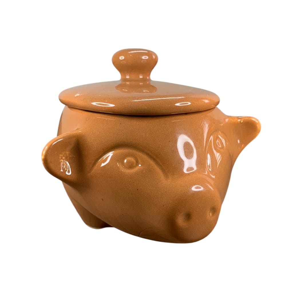 Bowl De 2ª LINHA Com DEFEITOS Estéticos Em Formato de Porco Com Tampa Para Servir Alimentos Vinagrete Farofa