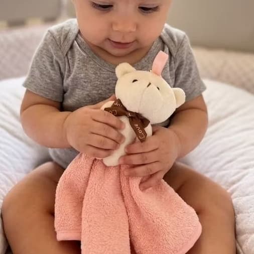 Naninha Manta bebê com ursinho Personalizada bordada com nome ou nome e desenho