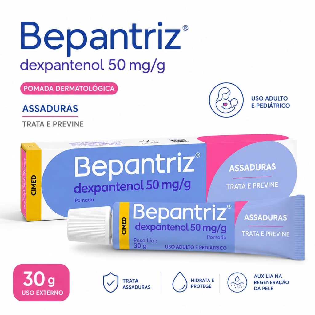Bepantriz Pomada Dexpantenol 50mg/g 30g Para Assaduras Uso Adulto e Pediátrico Cimed Original